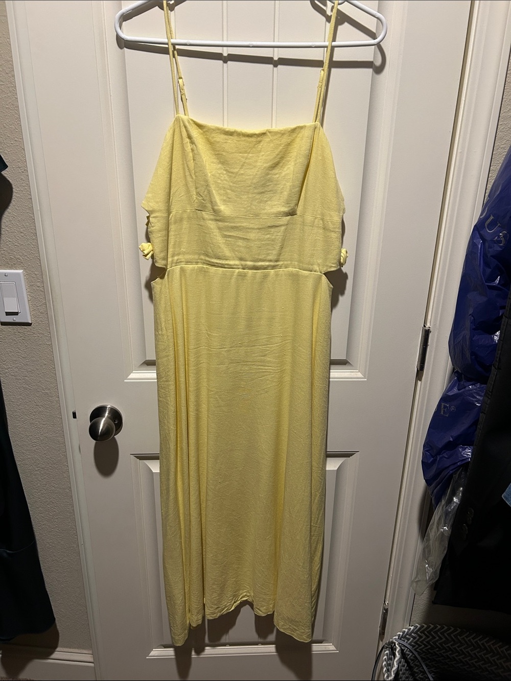 Wayf Yellow Maxi Dress with Spaghetti Straps